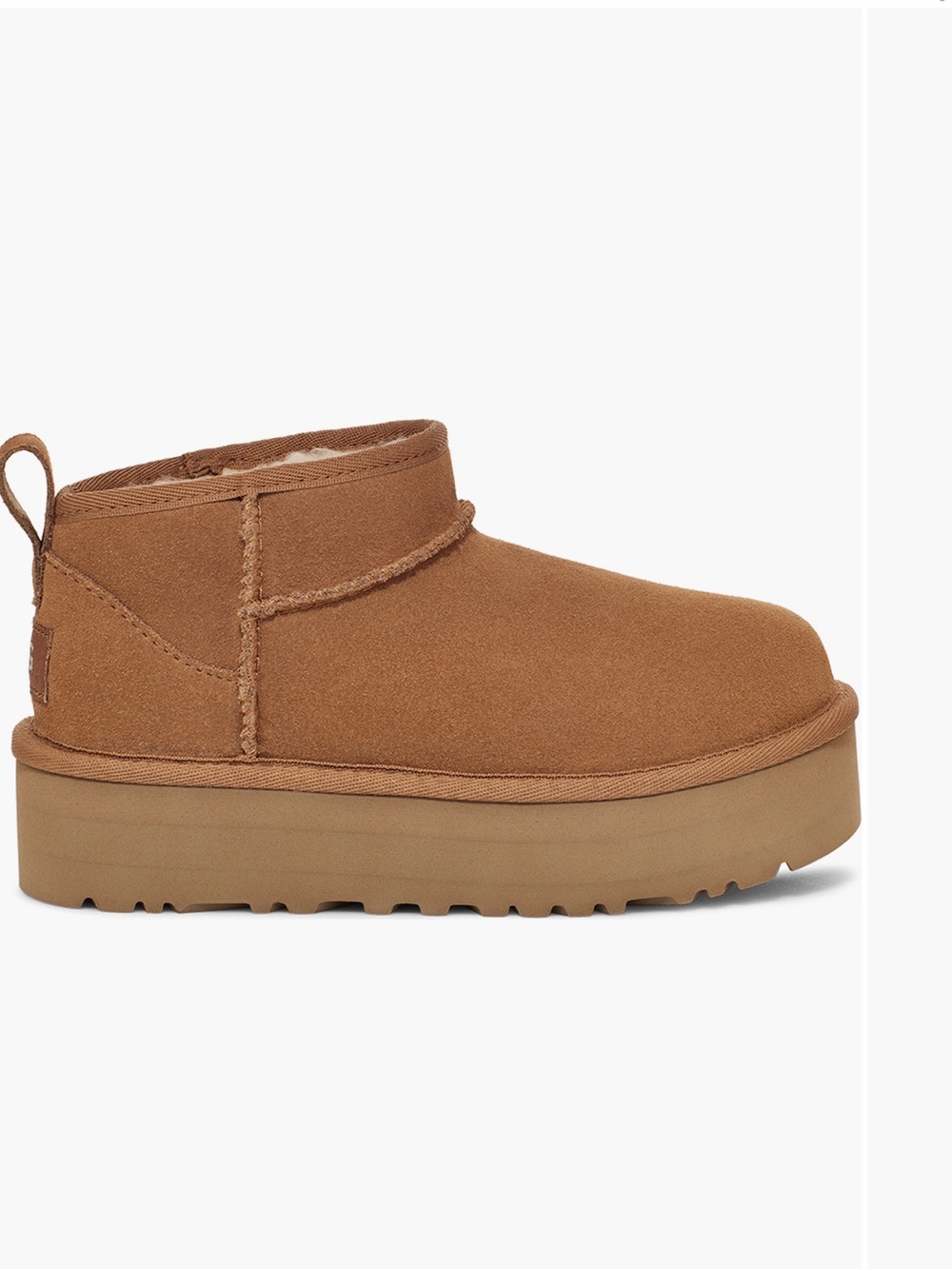 UGG Chestnut Suede Platform Ankle Boot